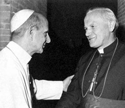 Paul VI et le cardinal Wojtyla