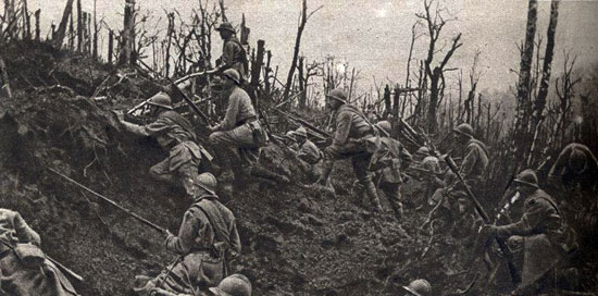 Soldats français pendant la bataille du Chemin des Dames