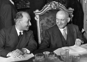 Jean Monnet et Robert Schuman le 9 mai 1950.