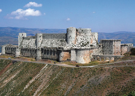 Le Krak des Chevaliers entre Homs et Hama. 