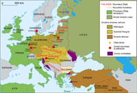 Carte de l'Europe en 1923, après le traité de Versailles