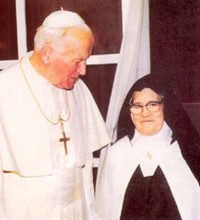 Jean-Paul II et Soeur Lucie lors de l'entrevue du 13 mai 1991