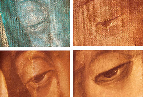 La comparaison des yeux de l'Image originale La comparaison des yeux de l'Image originale