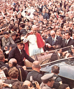 Arrivée de Paul VI à Fatima, le 13 mai 1967.