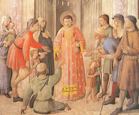 Saint Laurent recevant les Trésors de l'Église Saint Laurent recevant les Trésors de l'Église