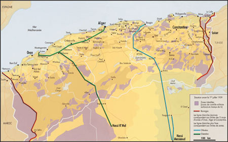 Carte de l'Algérie - La bataille des frontières