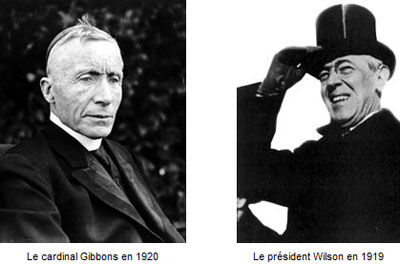 Cardinal Gibbons et le président Wilson Cardinal Gibbons et le président Wilson