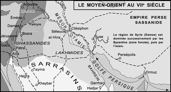 Carte du Moyen-Orient au VIIe siècle Carte du Moyen-Orient au VIIe siècle