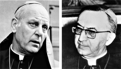 Mgr Paul Marcinkus et le cardinal Jean-Marie Villot.