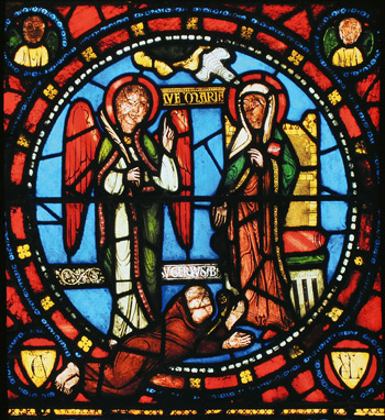 L’abbé Suger prosterné aux pieds de la Sainte Vierge. L’abbé Suger prosterné aux pieds de la Sainte Vierge.