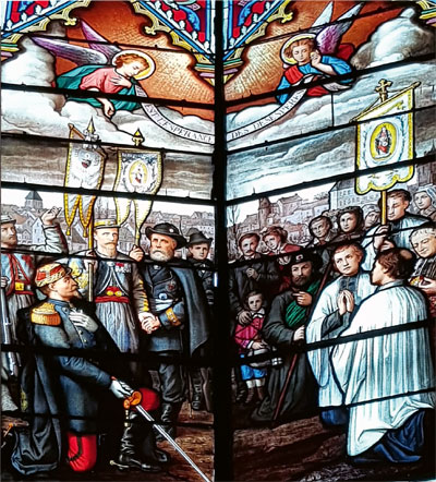 Vitrail de la basilique Notre-Dame du Sacré-Cœur à Issoudun Vitrail de la basilique Notre-Dame du Sacré-Cœur à Issoudun