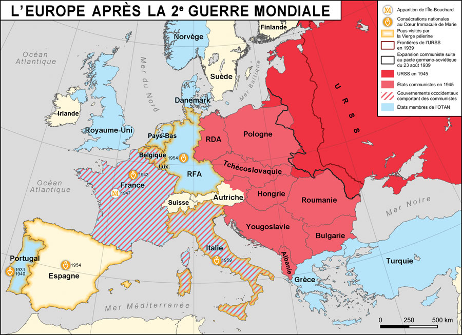 L’Europe après la deuxième guerre mondiale.