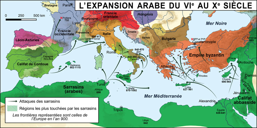 L’expansion arabe du VIe au Xe siècle L’expansion arabe du VIe au Xe siècle
