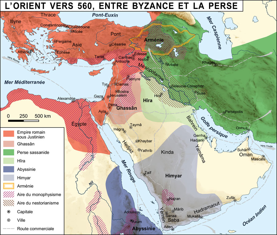 L’Orient vers 560 entre Byzance et la Perse