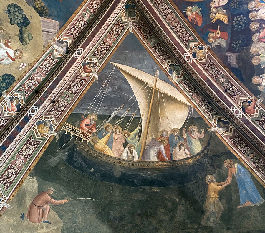 La barque de saint Pierre dans la tempête, par Andrea Bonaiuti.
