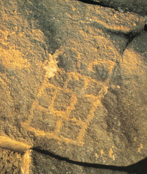 Gravure rupestre des tables de la loi